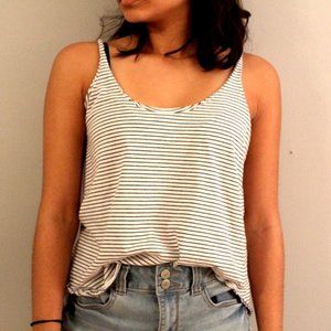 🐚ZARA🐚 Horizontal Striped Black & White Tank Top